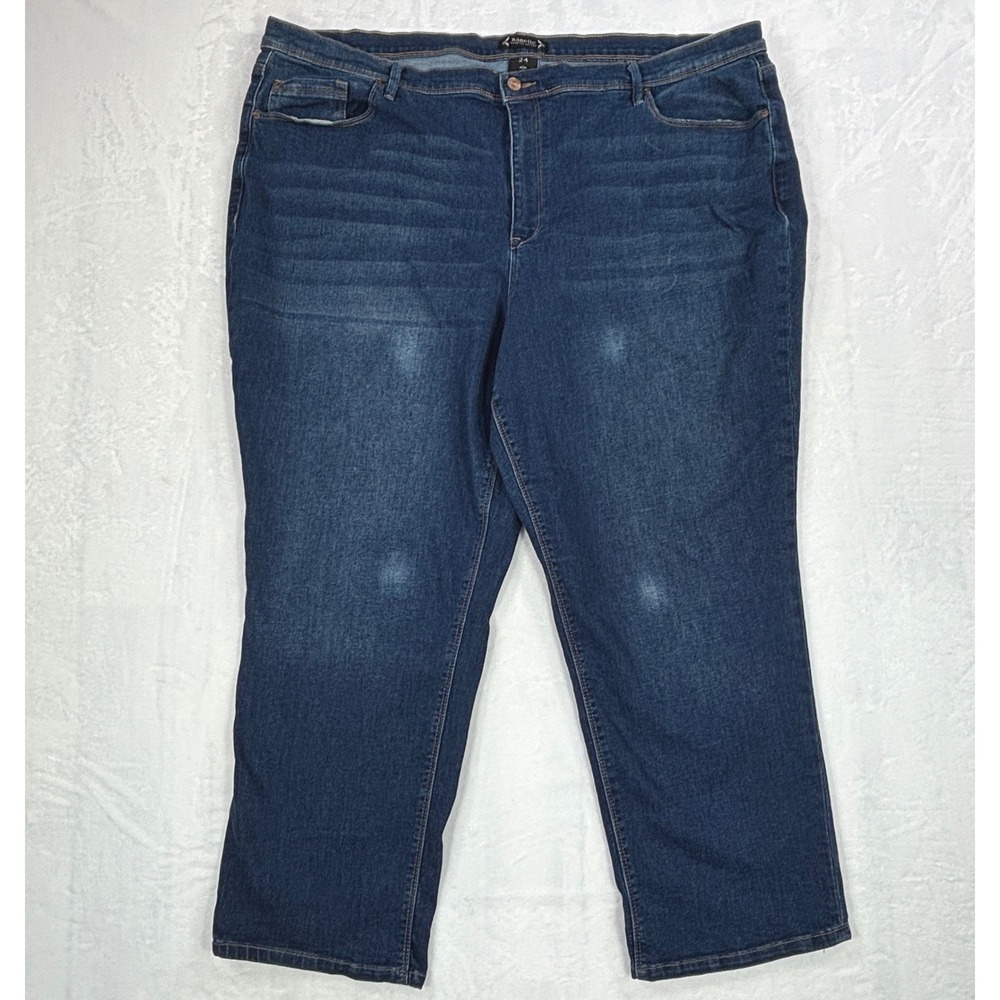 Nanette Lepore Belle High Rise Crop Skinny Jeans Dark Wash Blue Plus Size 24